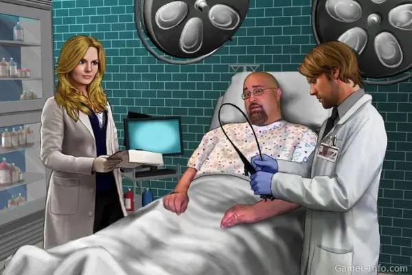 Кадр с взаимодействием персонажа и объекта в Доктор Хаус (HOUSE M.D.) Игра