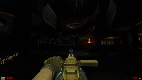 Кадр с взаимодействием персонажа и объекта в Doom 2 - The Age of Hell