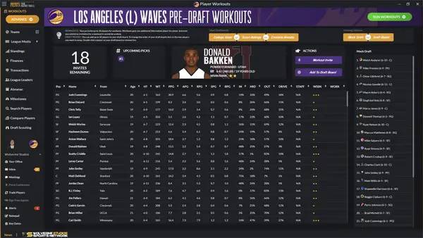 Кадр с взаимодействием персонажа и объекта в Draft Day Sports  Pro Basketball 2024