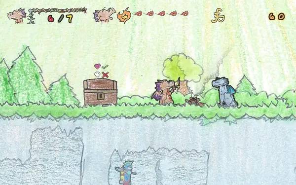 Кадр с взаимодействием персонажа и объекта в DRAGON  A Game About a Dragon
