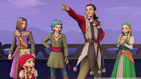 Кадр с взаимодействием персонажа и объекта в DRAGON QUEST 11  Echoes of an Elusive Age