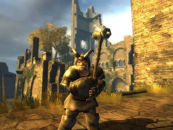 Кадр с взаимодействием персонажа и объекта в Drakensang The Dark Eye