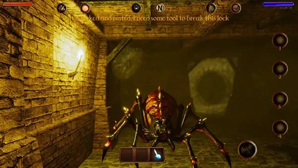 Кадр с взаимодействием персонажа и объекта в Dungeon Legends 2  Tale of Light and Shadow