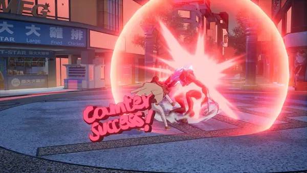 Кадр с взаимодействием персонажа и объекта в Dusk Diver 2