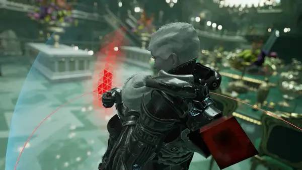 Кадр с взаимодействием персонажа и объекта в Echo