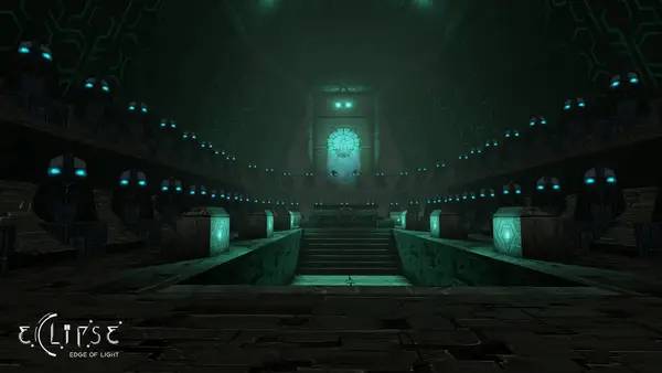 Кадр с взаимодействием персонажа и объекта в Eclipse Edge of Light