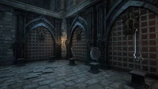 Кадр с взаимодействием персонажа и объекта в Edge Of The Abyss Awaken