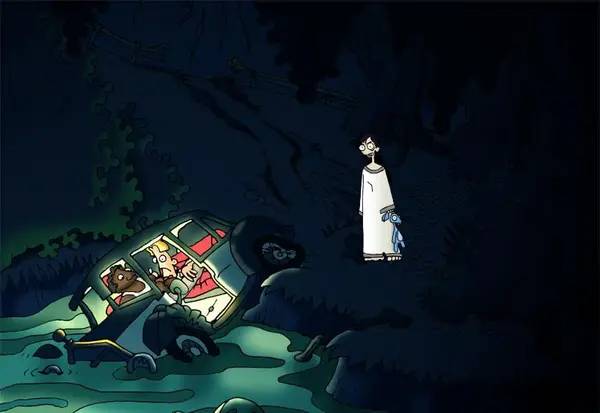 Кадр с взаимодействием персонажа и объекта в Edna and Harvey  The Breakout