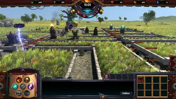 Кадр с взаимодействием персонажа и объекта в Elemental War