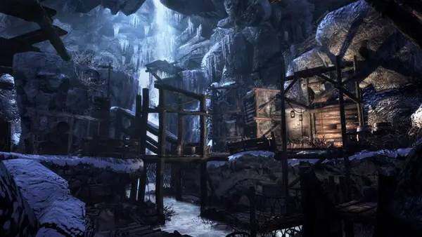 Кадр с взаимодействием персонажа и объекта в Enderal  Forgotten Stories