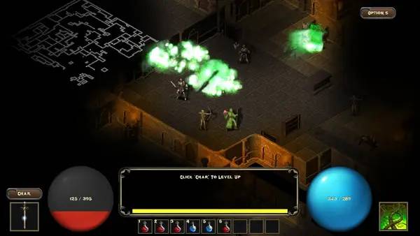 Кадр с взаимодействием персонажа и объекта в Escape from Deathmark Dungeon