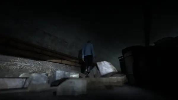 Кадр с взаимодействием персонажа и объекта в Estranged Act 1