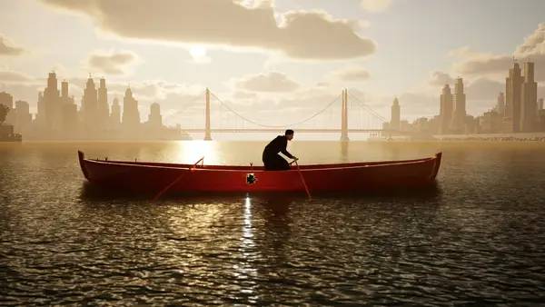 Кадр с взаимодействием персонажа и объекта в Etera