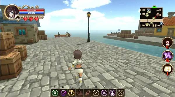 Кадр с взаимодействием персонажа и объекта в Eternal Lore