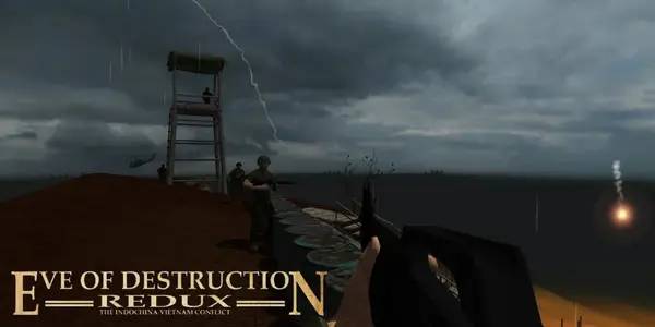 Кадр с взаимодействием персонажа и объекта в Eve of Destruction - REDUX VIETNAM
