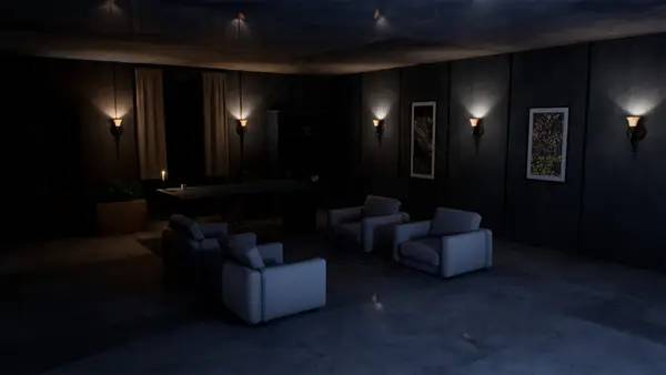 Кадр с взаимодействием персонажа и объекта в Everything Is For Humanity