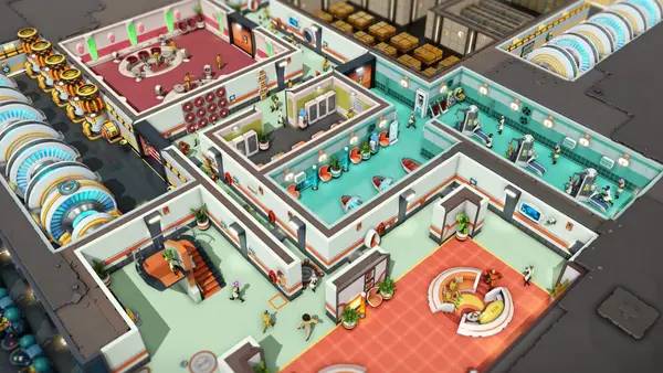 Кадр с взаимодействием персонажа и объекта в Evil Genius 2  World Domination