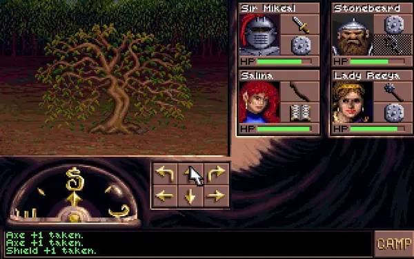 Кадр с взаимодействием персонажа и объекта в Eye of the Beholder 3  Assault on Myth Drannor