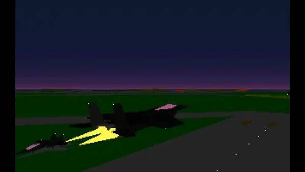 Кадр с взаимодействием персонажа и объекта в F-117A Nighthawk Stealth Fighter 2.0