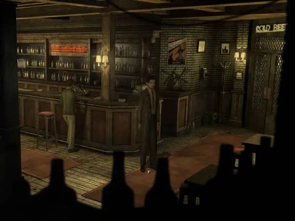 Кадр с взаимодействием персонажа и объекта в Face Noir