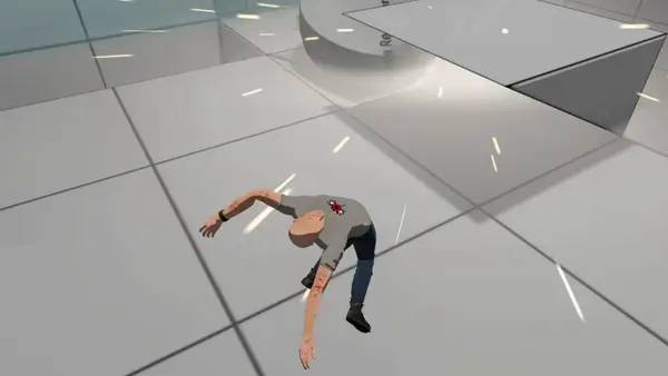 Кадр с взаимодействием персонажа и объекта в Fail to Win