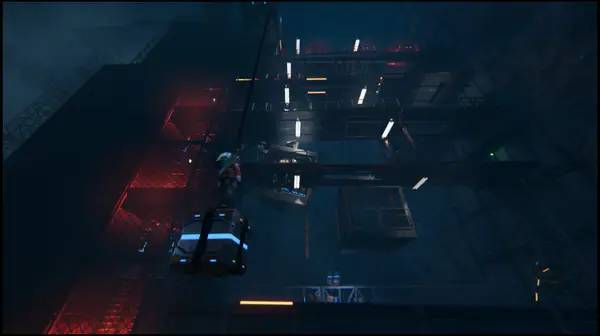 Кадр с взаимодействием персонажа и объекта в Fallback