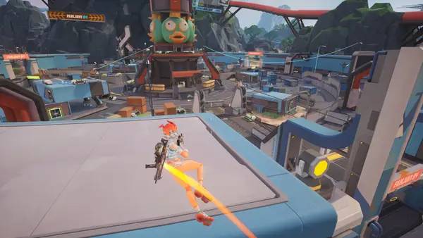 Кадр с взаимодействием персонажа и объекта в Farlight 84