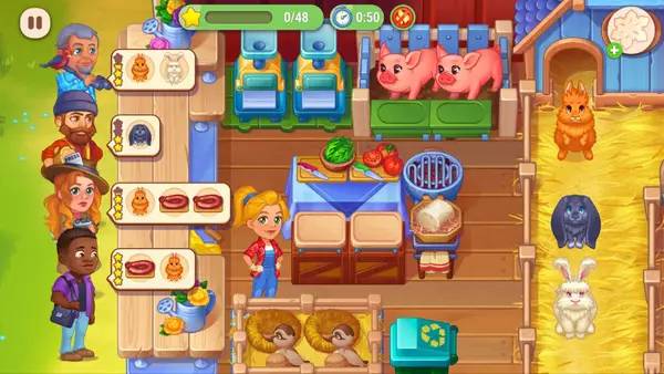 Кадр с взаимодействием персонажа и объекта в Farming Fever  Cooking and Farming Simulator