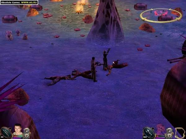 Кадр с взаимодействием персонажа и объекта в Farscape The Game