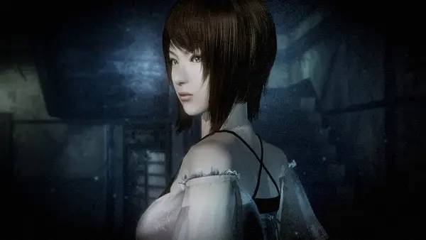 Кадр с взаимодействием персонажа и объекта в FATAL FRAME   PROJECT ZERO  Mask of the Lunar Eclipse