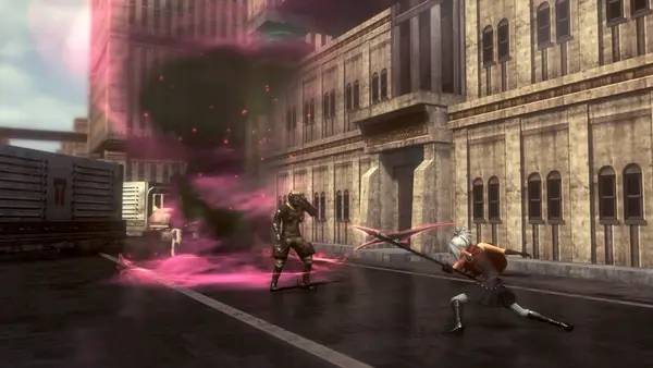 Кадр с взаимодействием персонажа и объекта в FINAL FANTASY TYPE-0 HD