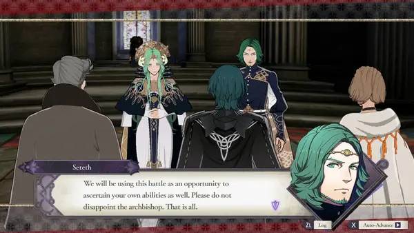 Кадр с взаимодействием персонажа и объекта в Fire Emblem Three Houses