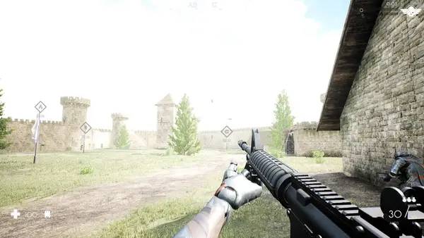 Кадр с взаимодействием персонажа и объекта в Firescout