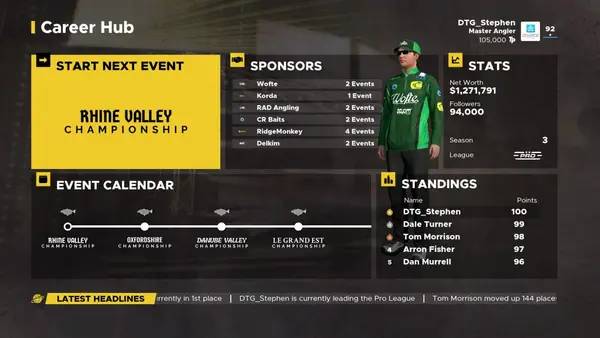 Кадр с взаимодействием персонажа и объекта в Fishing Sim World  Pro Tour