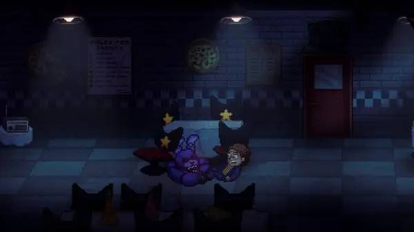 Кадр с взаимодействием персонажа и объекта в Five Nights at Freddy's Into the Pit
