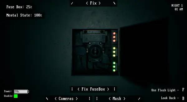Кадр с взаимодействием персонажа и объекта в Five Nights At Skibidi Toilets