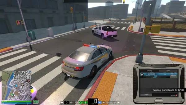 Кадр с взаимодействием персонажа и объекта в Flashing Lights  Police, Firefighting, Emergency Services Simulator