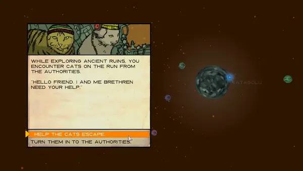 Кадр с взаимодействием персонажа и объекта в Flotilla