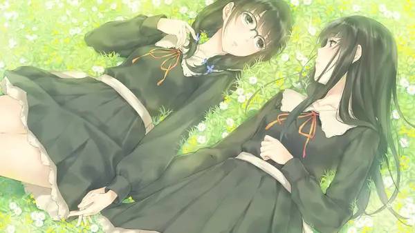 Кадр с взаимодействием персонажа и объекта в Flowers -Le volume sur printemps-