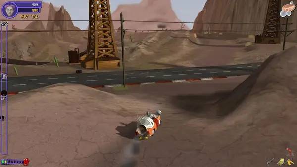 Кадр с взаимодействием персонажа и объекта в Freaks! Slammin' Traffic