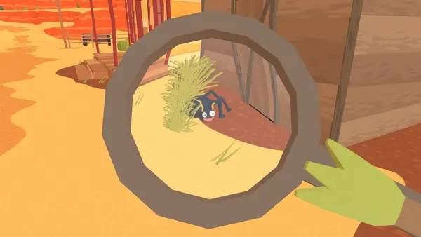 Кадр с взаимодействием персонажа и объекта в Frog Detective 3  Corruption at Cowboy County