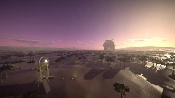 Кадр с взаимодействием персонажа и объекта в Frontiers Reach