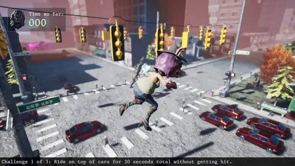 Кадр с взаимодействием персонажа и объекта в Fuzz Dungeon