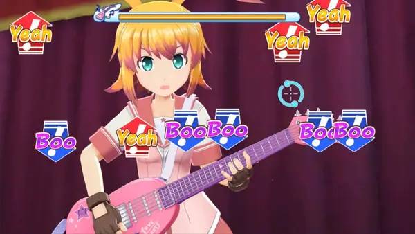 Кадр с взаимодействием персонажа и объекта в Gal Gun Returns