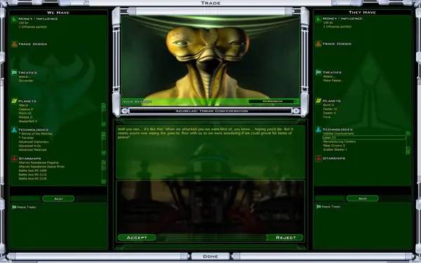 Кадр с взаимодействием персонажа и объекта в Galactic Civilizations 2  Ultimate Edition