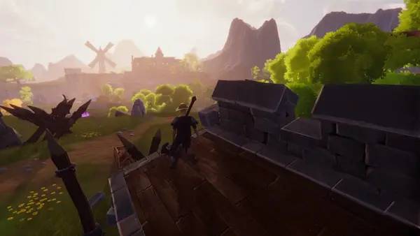 Кадр с взаимодействием персонажа и объекта в Gedonia 2