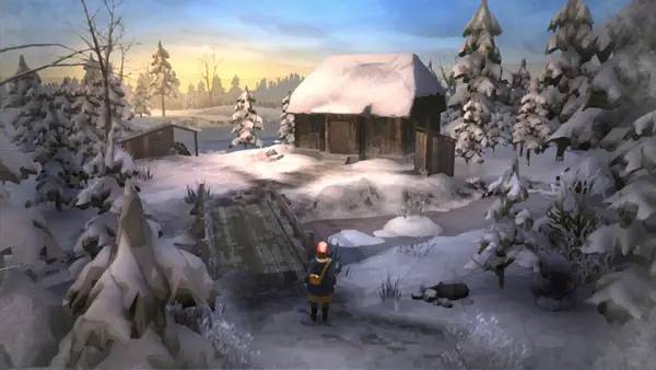 Кадр с взаимодействием персонажа и объекта в Gerda  A Flame in Winter