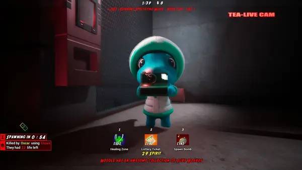 Кадр с взаимодействием персонажа и объекта в Get Stuffed!