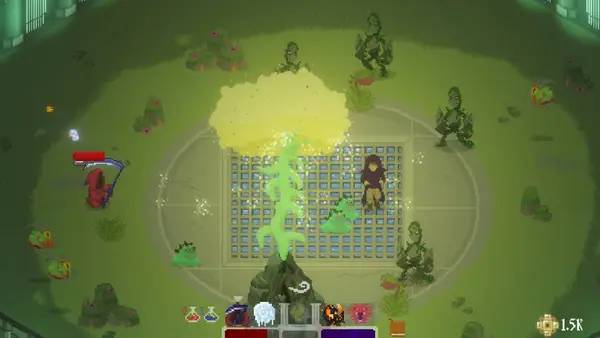 Кадр с взаимодействием персонажа и объекта в Gift of Parthax