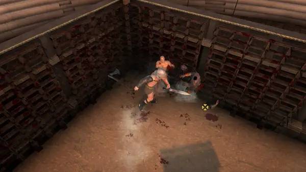 Кадр с взаимодействием персонажа и объекта в Gladio and Glory